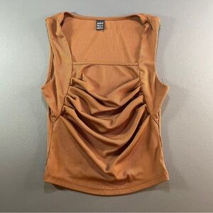SHEIN Brown Ruched Tank Top